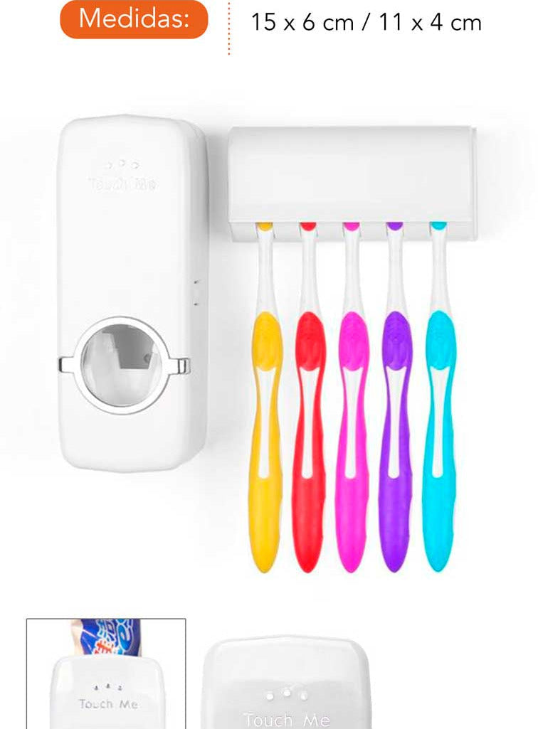Dispensador De Pasta Dental Con Porta Cepillos